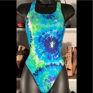 Speedo tie dye one piece swimsuit